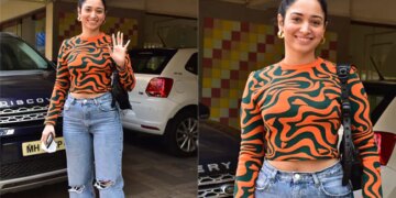 Tamannaah Bhatia Makes A Ripple Effect With Her Vibrant Orange Sweater