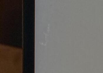 Strange white “ripple” behind display appeared today