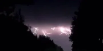 Lightning Bolts Ripple Across North Florida Night Sky