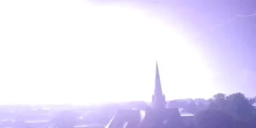 Lightning Bolts Ripple Across Dundee Night Sky