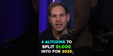 4 Altcoins to Split $1,000 into for 2025! #shorts